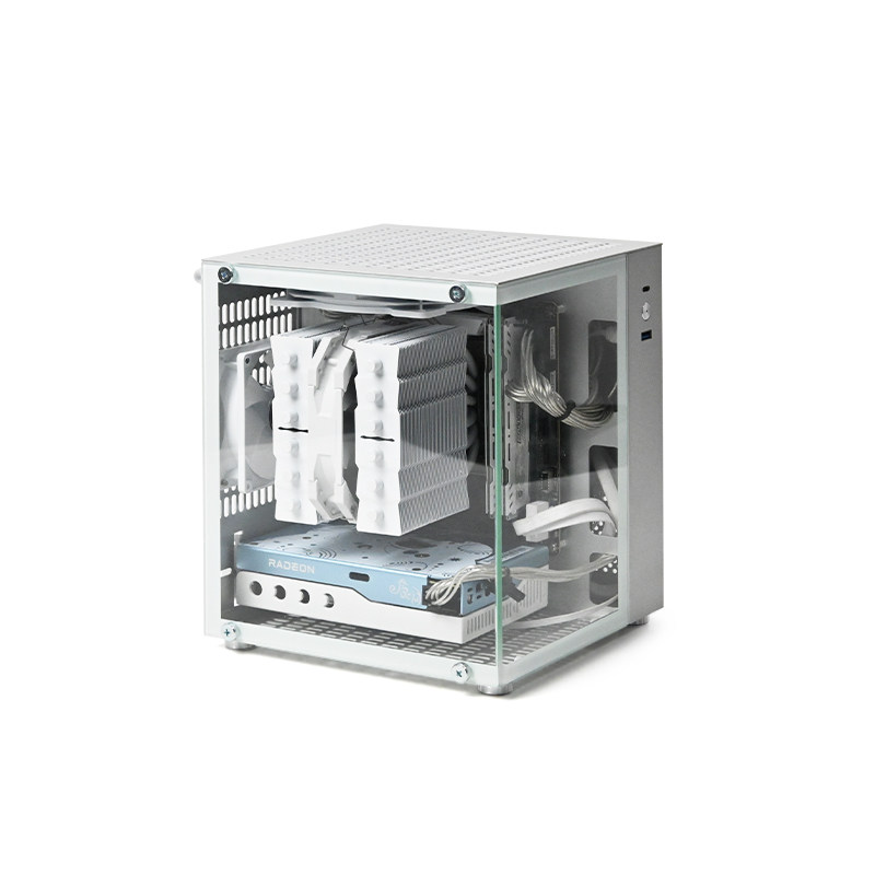 Portable Aluminum Itx Case Carry Handle - 11L アルミ製ポータブルITX PCケース、キャリーハンドル付き、強化ガラスサイドパネル、空冷式SFFデスクトップシャーシ